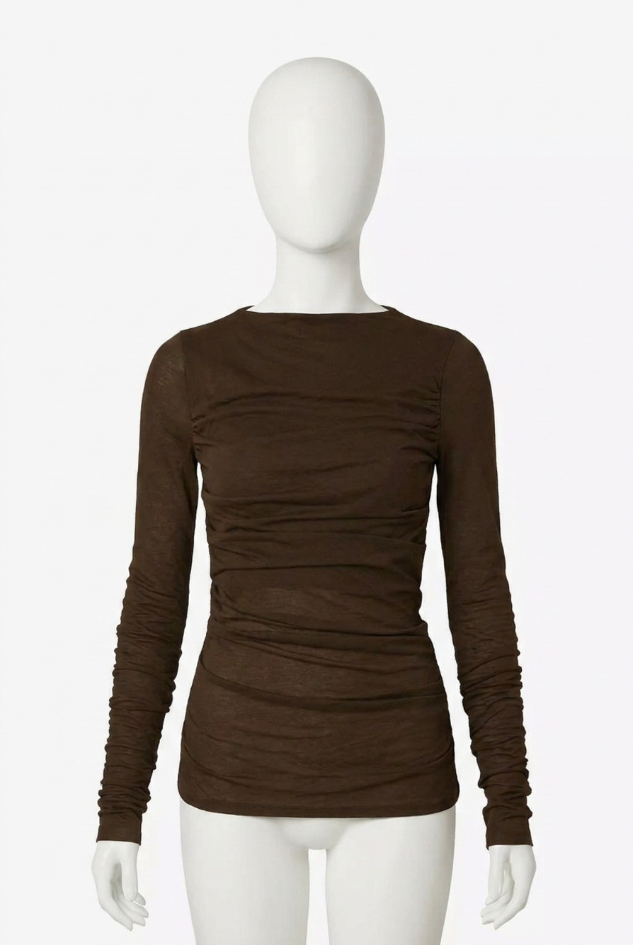 NEW SOEUR women's gaia t-shirt in marron